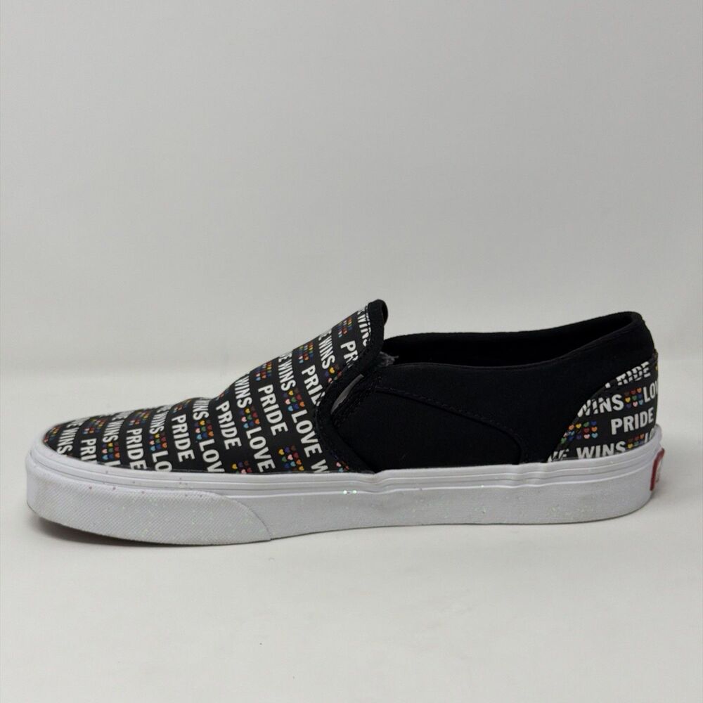 Vans Asher Pride Love Wins Women's Slip-On Shoes Black Multicolor Size 9.5 - Picture 4 of 16